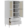 vidaXL Kleiderschrank SENJA Rattan-Optik Weiß 90x55x175 cm Kiefernholz