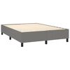 vidaXL Boxspringbett mit Matratze & LED Dunkelgrau 140x200 cm Stoff