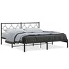 vidaXL Bettgestell mit Kopfteil Metall Schwarz 180x200 cm