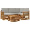 vidaXL Outdoor-Sofagarnitur 5 stk. Natur und Hellgrau Polyester