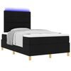 vidaXL LED Boxspringbett mit Matratze Schwarz 120 x 200 cm Stoff