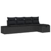 vidaXL Gartensofa-set 5 stk. Schwarz Poly-Rattan