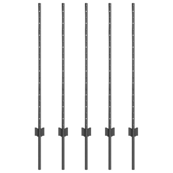 vidaXL Zaunpfosten 5 pcs Grau 100 cm Stahl
