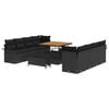 vidaXL Gartensofa-set mit Kissen 11 pcs Schwarz Poly-Rattan