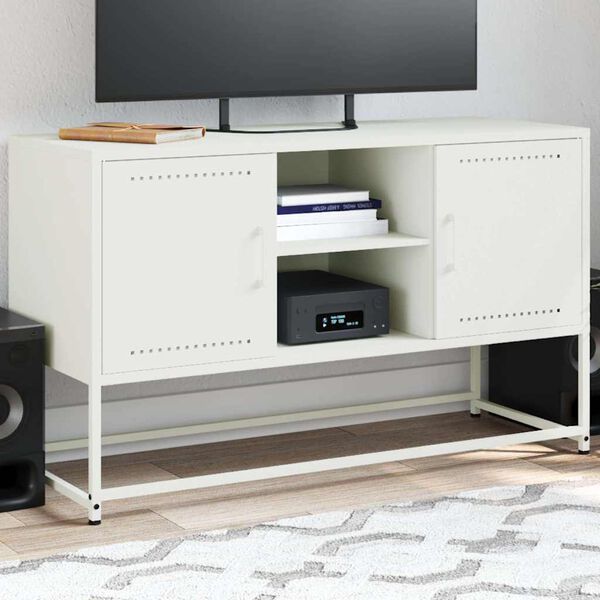vidaXL TV-Schrank Weiß 100,5x39x60,5 cm Stahl