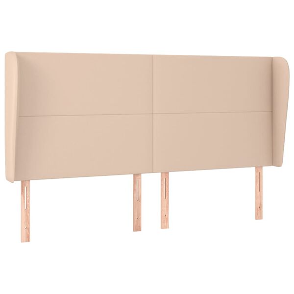 vidaXL Kopfteil mit Ohren Cappuccino-Braun 163x23x118/128cm Kunstleder