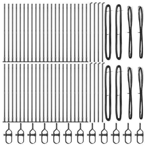 vidaXL Zaunpfosten Sonstiges 52 pcs Grau 3,2 x 3,2 x 68,5 cm Stahl