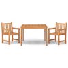 vidaXL 3-tlg. Garten-Essgruppe Massivholz Teak