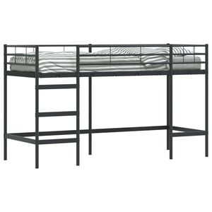 vidaXL Kinderloftbett Uni Schwarz 75 x 190 cm Stahl