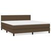 vidaXL Boxspringbett mit Matratze Dunkelbraun 180x200 cm Stoff