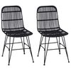 vidaXL Esststuhl 2 pcs Schwarz 41 x 55 x 85 cm Rattan und Stahl