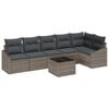vidaXL Gartensofa-set 7 stk. Hellgrau Poly-Rattan