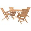 vidaXL Gartenset 5 stk. Braun Massivholz Teak