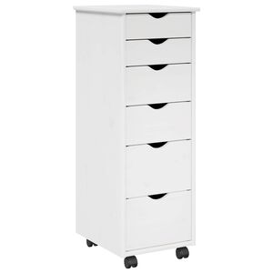 vidaXL Rollschrank 34 x 39 x 93,5 cm Massivholz Kiefer Wei&szlig;