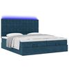 vidaXL Ottoman-Bett mit Matratzen & LEDs Dunkelblau 160x200 cm Samt
