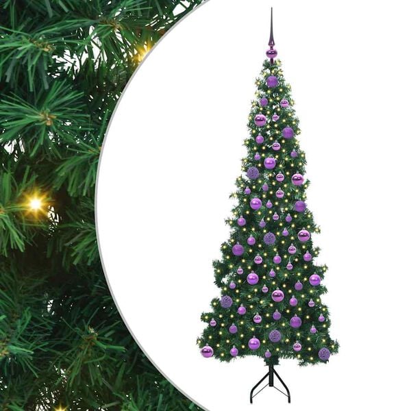 vidaXL Eckiger künstlicher Weihnachtsbaum Grün 180 cm PVC und Metall