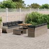vidaXL Garten-Sofa-Set mit Speicher 11 pcs Grau Poly Rattan