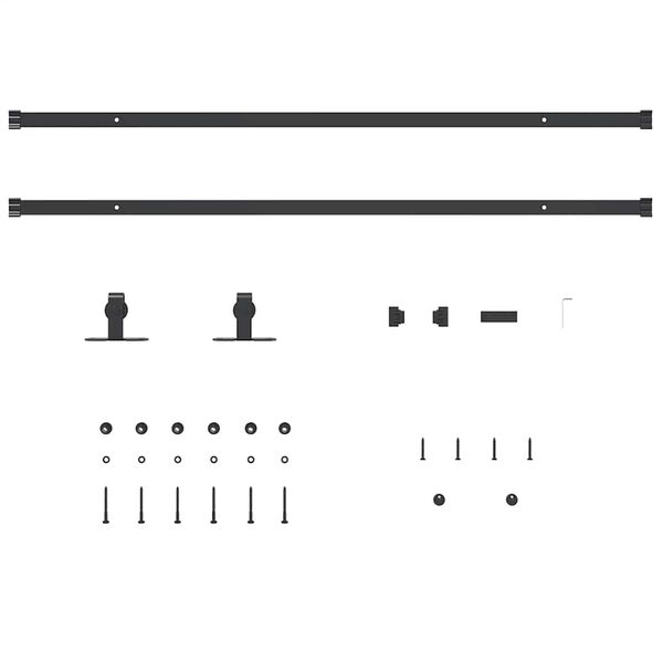 vidaXL Schiebet&uuml;rbeschlag Set f&uuml;r Schrankt&uuml;ren 213 cm Karbonstahl