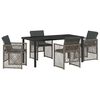 vidaXL Garten Essgruppe 5 Stk. Grau Poly-Rattan