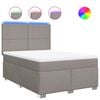 vidaXL Boxspringbett mit Matratze Taupe 160x200 cm Stoff
