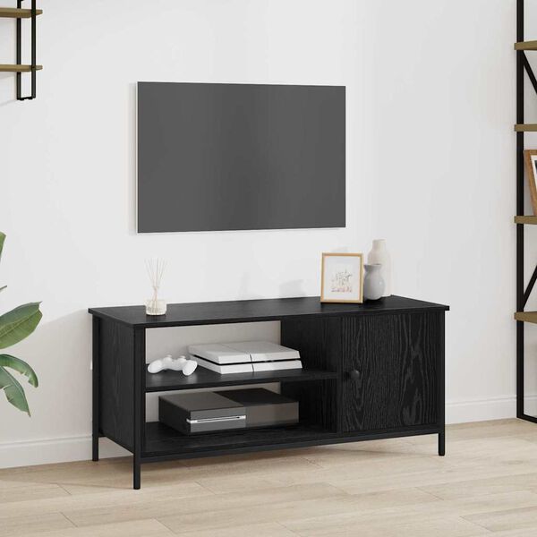 vidaXL TV-Schr&auml;nk Schwarz Eichen-Optik 100 x 40 x 45 cm Holzwerkstoff