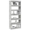 vidaXL Bücherregal mit Regal Beton Grau 80 x 30 x 198 cm Holzwerkstoff