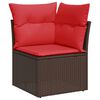 vidaXL 10-teiliges Gartensofa-Set mit Kissen, braun, Polyrattan