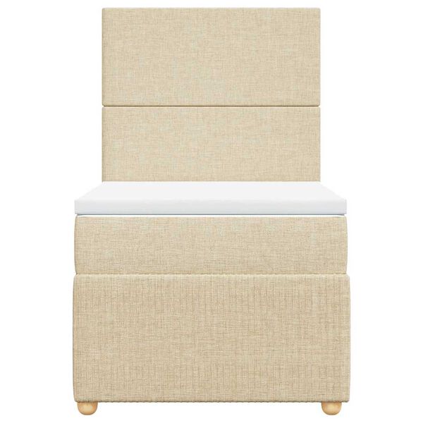 vidaXL Boxspringbett mit Matratze Creme 90x190 cm Stoff
