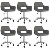 vidaXL Esszimmerst&uuml;hle 6 Stk. Drehbar Dunkelgrau Stoff