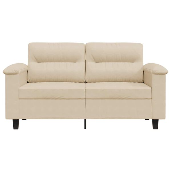 vidaXL 2-Sitzer-Sofa Creme 120 cm Mikrofasergewebe