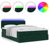 vidaXL Ottoman-Bett mit Matratze & LEDs Dunkelgr&uuml;n 140x190 cm Samt