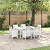 vidaXL Garten Essgruppe 7 pcs Wei&szlig; Polt Rattan