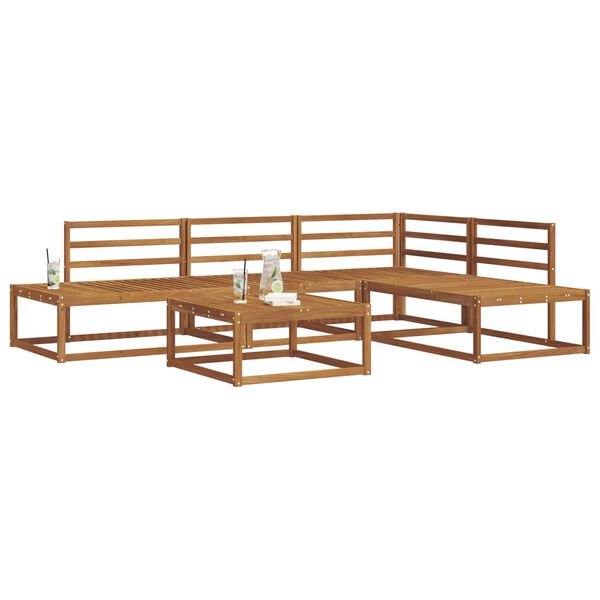 vidaXL Outdoor-Sofagarnitur 5 St&uuml;ck Natur Massivholz Akazie