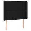 vidaXL Kopfteil mit Ohren Schwarz 83x16x118/128 cm Stoff