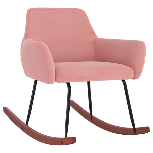 vidaXL Schaukelstuhl Rosa Samt