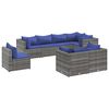 vidaXL 8-tlg. Garten-Lounge-Set mit Kissen Grau Poly Rattan