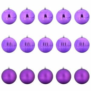 vidaXL Weihnachtskugel-Set 15 pcs Lila Kunststoff