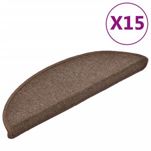 vidaXL Stufenmatten 15 Stk. 56x17x3 cm Kaffeebraun Halbrund