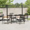 vidaXL Garten Essgruppe 5 pcs Schwarz Poly-Rattan