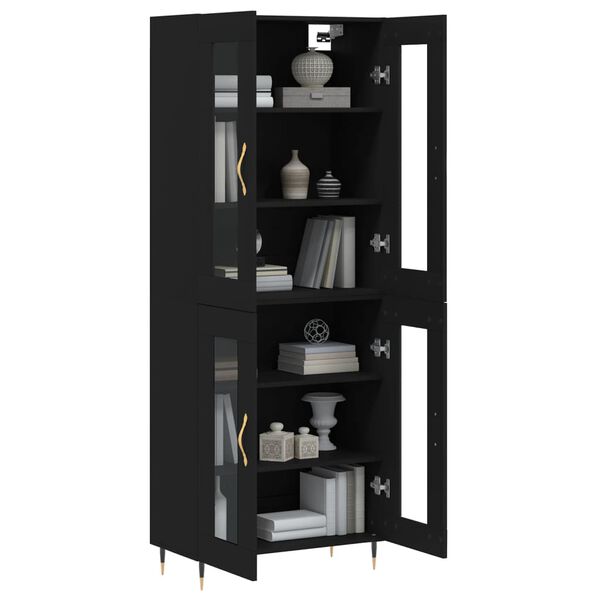 vidaXL Highboard Schwarz 69,5x34x180 cm Holzwerkstoff