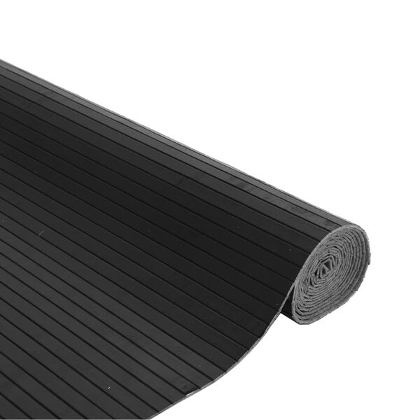 vidaXL Teppich Rechteckig Grau 80x400 cm Bambus