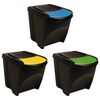vidaXL Stapelbare M&uuml;lleimer 3 Stk. Anthrazit 75 L