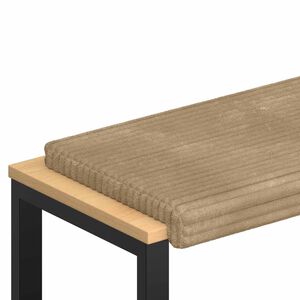 vidaXL Bankkissen Pl&uuml;schcord Taupe Tiefe 35 cm