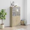 vidaXL Highboard mit T&uuml;ren Sonoma-Eiche 68x37x142 cm Holzwerkstoff
