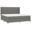 vidaXL Boxspringbett mit Matratze & LED Dunkelgrau 200x200 cm Stoff