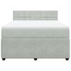vidaXL Boxspringbett mit Matratze Hellgrau 140x190 cm Samt