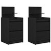 vidaXL Nachttische mit 2 Schubladen 2 Stk. Schwarz 38x34x80 cm
