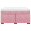 vidaXL Boxspringbett mit Matratze Rosa 140x190 cm Samt