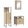 vidaXL Badezimmerm&ouml;bel-Set mit Regal mit T&uuml;r 3 pcs Braun Holzwerkstoff