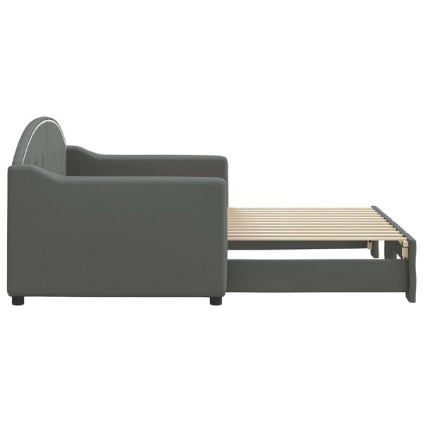 vidaXL Tagesbett Ausziehbar Dunkelgrau 80x200 cm Stoff